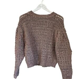 Universal Thread Goods Co. Open Chunky Knit Rust Brown Crop Sweater M